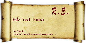 Rónai Emma névjegykártya